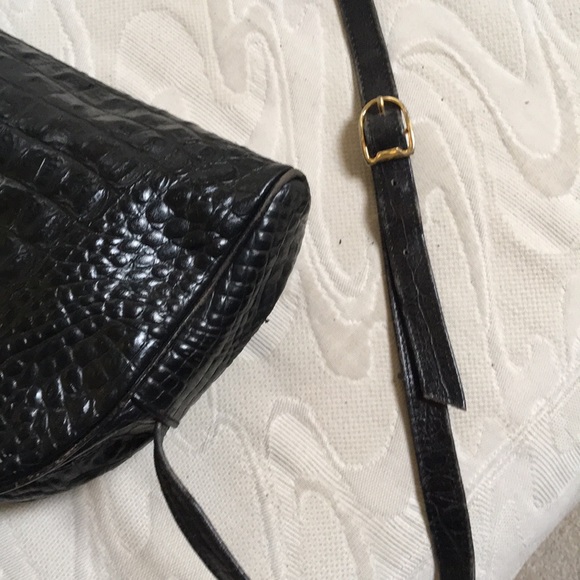 Vintage 80’s Black Croc Leather Handbag - Picture 5 of 6